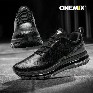 ONEMIX Men Air Cushioning Running shoes leather upper Runner Athletic Sneakers Outdoor Jogging Gym Fitness Running Shoes Max